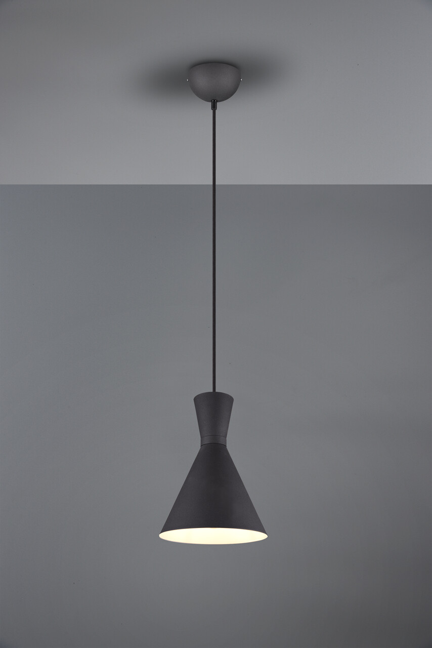 Lustra Enzo, RL, 20x150 cm, 28W, 1x E27, metal, negru mat - imagine 4